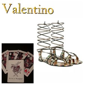 New Valentino Hand Painted Gladiator Sandal 38.5